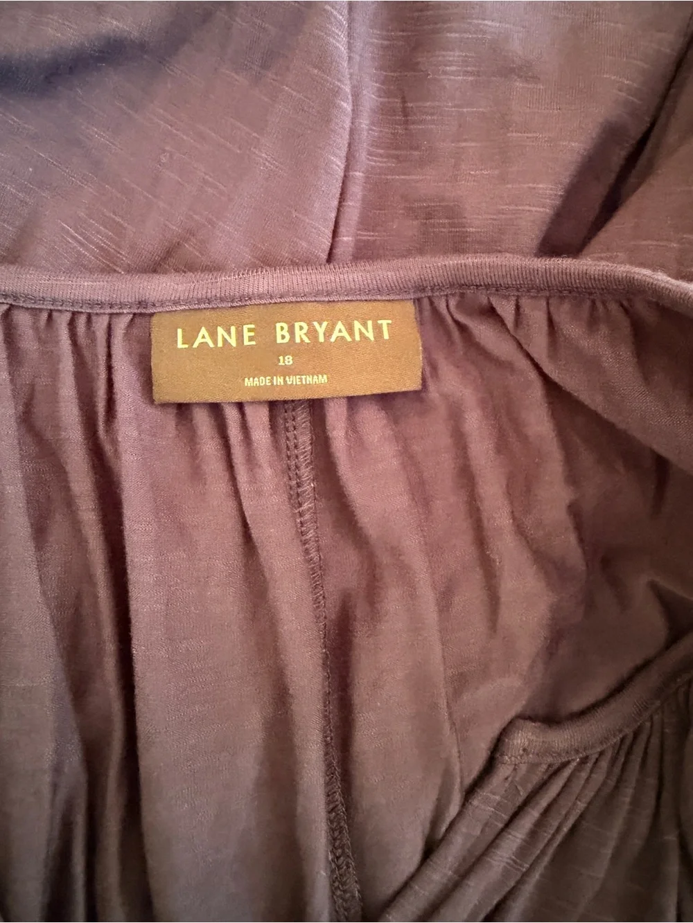 Lane Bryant Navy Blue Jersey Notched V-Neck 3/4 Sleeve Swing Top 18